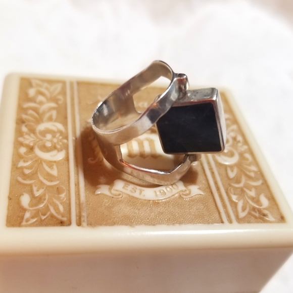 VTG FLIP RING Hand Crafted Sterling Lapis & Sodalite - Picture 4 of 8